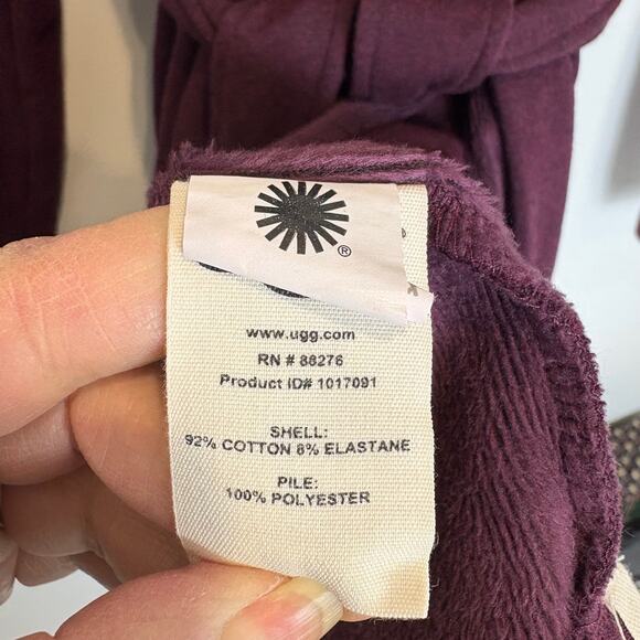 UGG-Clarence Wrap Plush Fleece Short Robe - Port - Women's XL - Picture 9 of 10